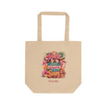 Personalized 'Girls Just Wanna Have Sun' tropical beach natural cotton tote bag with a custom name