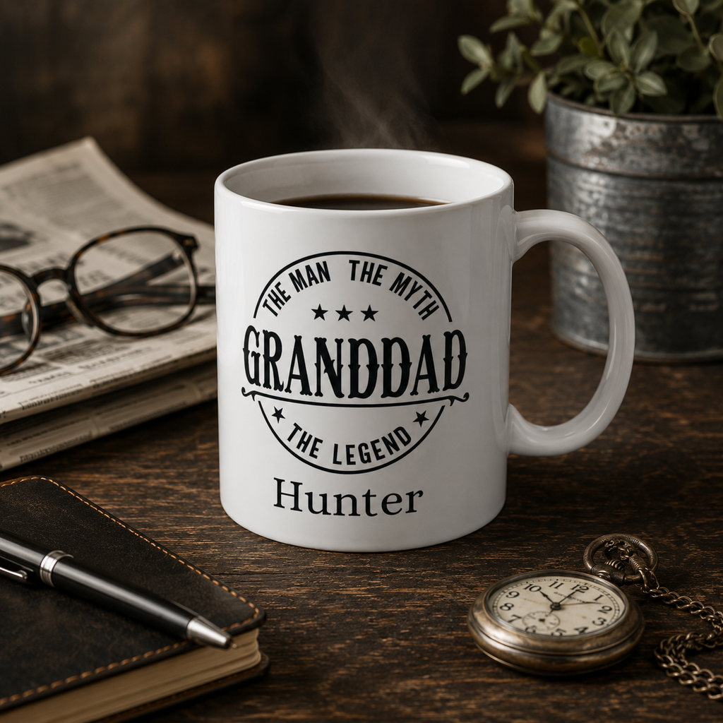 Personalized Granddad legend mug mockup view