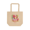 Personalized 'Summer Vibes' tropical beach natural cotton tote bag with a custom name
