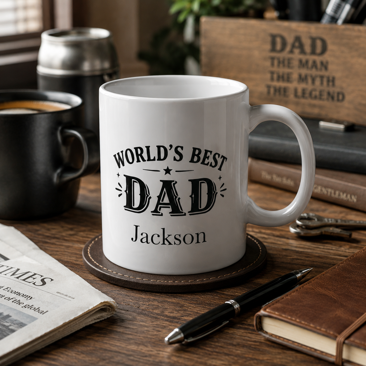 Personalized World's Best Dad mug mockup view